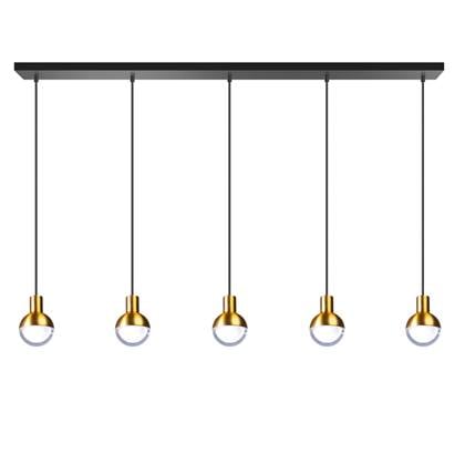 ETH hanglamp Drop 5xGU10 zwart|mat messing