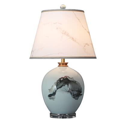 Fine Asianliving Chinese Tafellamp met Kap Keramiek