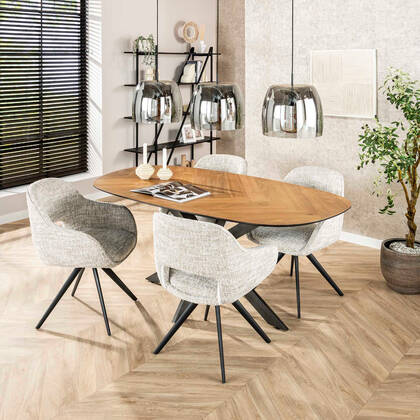 Fraaai Ariana hanglamp 3L drift glas - smoke grijs