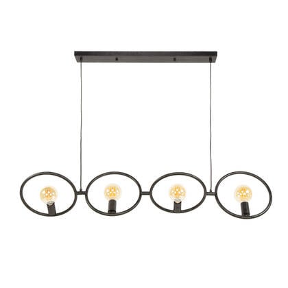Fraaai Hunter hanglamp 4-lichts - zwart