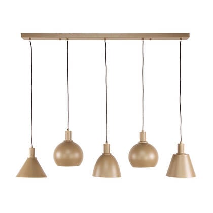 Fraaai Metica hanglamp mix 5-lichts - beige