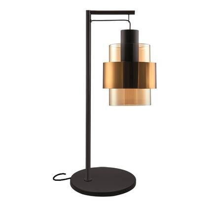 Freelight Tafellamp Chiasso Zwart Goud & Amber Glas 1 Lichts