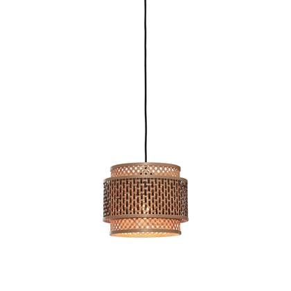 GOOD&MOJO Hanglamp Bhutan - Bamboe|Zwart - Ø25cm