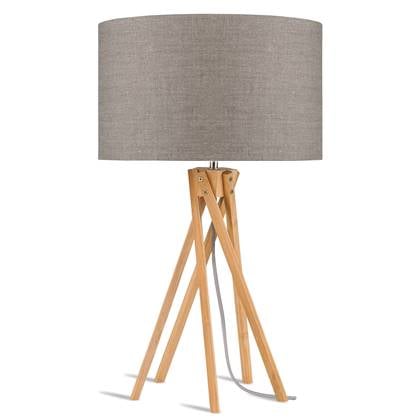 GOOD&MOJO Tafellamp Kilimanjaro - Taupe|Bamboe - Ø32cm