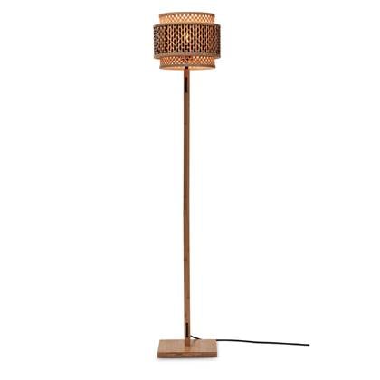 GOOD&MOJO Vloerlamp Bhutan - Bamboe|Zwart - Ø25x130cm