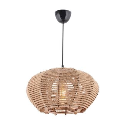 Giga Meubel - Hanglamp Bruin Jute - 35x35x65cm - Ellipse