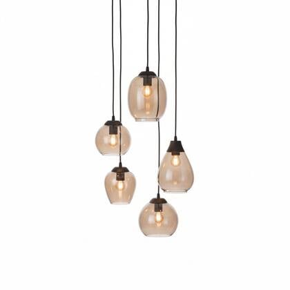 Giga Meubel - Hanglamp Chrome - 5-Lichts - 150x43x43cm - Getrapt