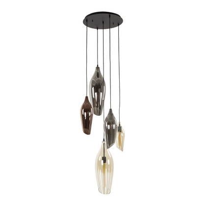 Giga Meubel - Hanglamp Getrapt Mix - 5-lichts - 60x60x180cm - Cocoon