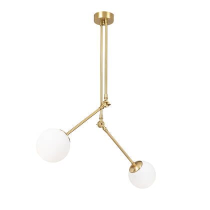 Giga Meubel - Hanglamp Goud Metaal - 2-Lichts - 100x15x110cm - Cambaz