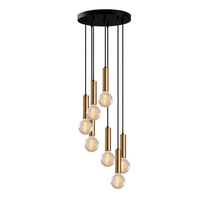 Giga Meubel - Hanglamp Goud Metaal - 7-Lichts - 40x40x136cm - Tempo