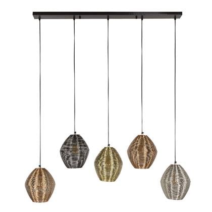 Giga Meubel - Hanglamp Metaal - 118x26x150cm - 5 Lichts - Web