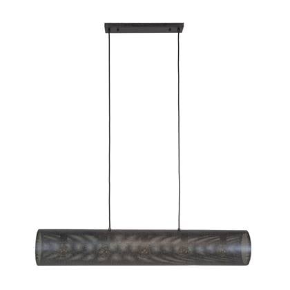 Giga Meubel - Hanglamp Metaal Zwart - 120x20x150cm - Koker Mesh