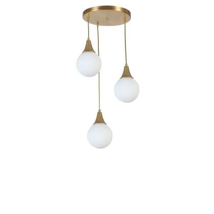 Giga Meubel - Hanglamp Wit|Goud - 3-Lichts - 30x30x70cm - Afra