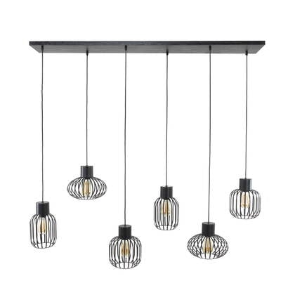 Giga Meubel - Hanglamp Zwart - 6-Lichts - 150x145x28cm - Mix