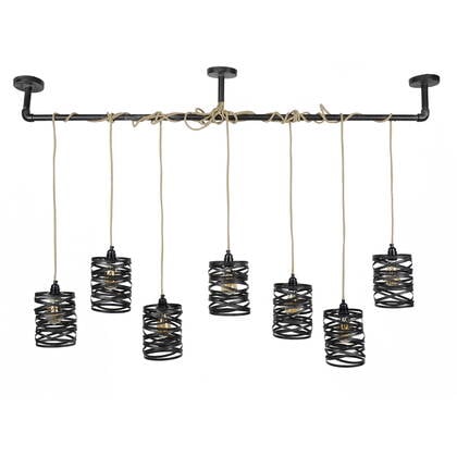 Giga Meubel - Hanglamp Zwart - 7-Lichts - Twist