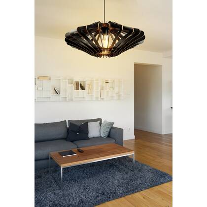 Giga Meubel - Hanglamp Zwart Hout - Set Van 2 - 47x47x55cm - Sahip