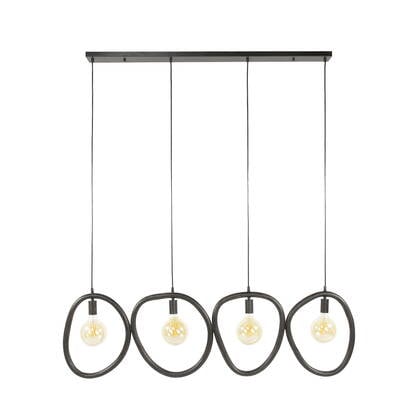 Giga Meubel - Hanglamp Zwart Metaal - 140x8x150cm - Pebble