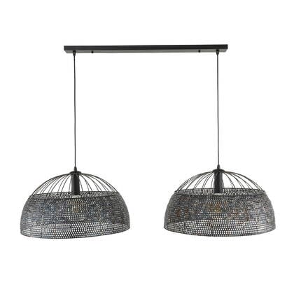 Giga Meubel - Hanglamp Zwart|Bruin - 2-Lichts - Armor