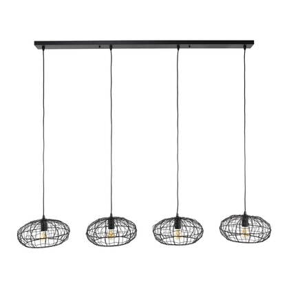 Giga Meubel - Hanglamp Zwart|Bruin - 4-Lichts - 150x170x34cm - Connect