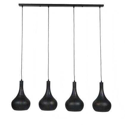 Giga Meubel - Hanglamp Zwart|Bruin - 4-Lichts - Punch