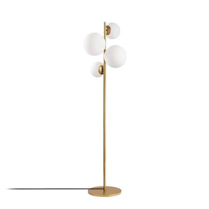 Giga Meubel - Vloerlamp Goud|Wit - 4-Lichts - 33x33x162cm - Fazli