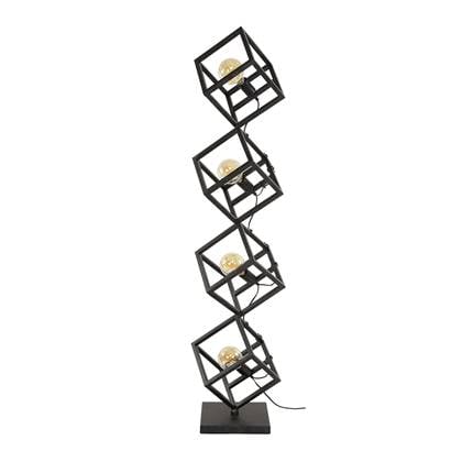 Giga Meubel - Vloerlamp Metaal Zwart - 35x35x150cm - Kubus
