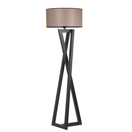 Giga Meubel - Vloerlamp Taupe|Zwart Hout - 45x45x150cm - Macka