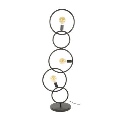 Giga Meubel - Vloerlamp Zwart Metaal - 44x30x140cm - Loop