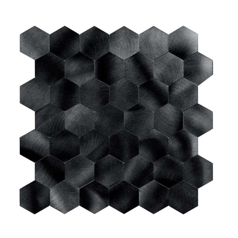 Zelfklevend Mozaïek Hexagon Gun Metal Black - 29.5 cm x 29.5 cm x 0.4 cm | 0.5 kg | Paneli zelfklevende steenstrips - Afbeelding 3