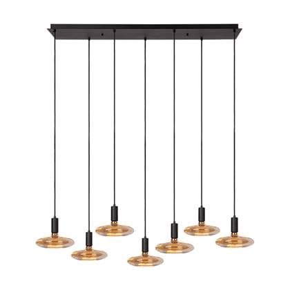 Hanglamp Hanoi - Zwart - Incl 7 Lichtbronnen - 110 x 31 cm - Dimbaar