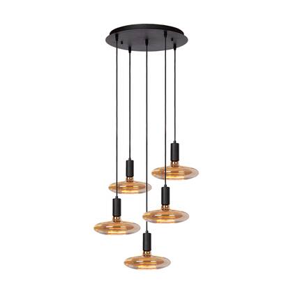 Hanglamp Sapa 5 - Zwart - Incl 5 Lichtbronnen - Ø 40 cm - Dimbaar