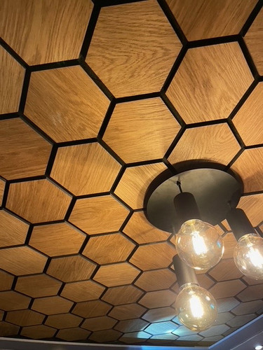 Hexagon Vilt Woodie Paneel Medium - cm x cm x cm | 2.8 kg | Paneli akoestische wandpanelen - AKU Wandpanelen