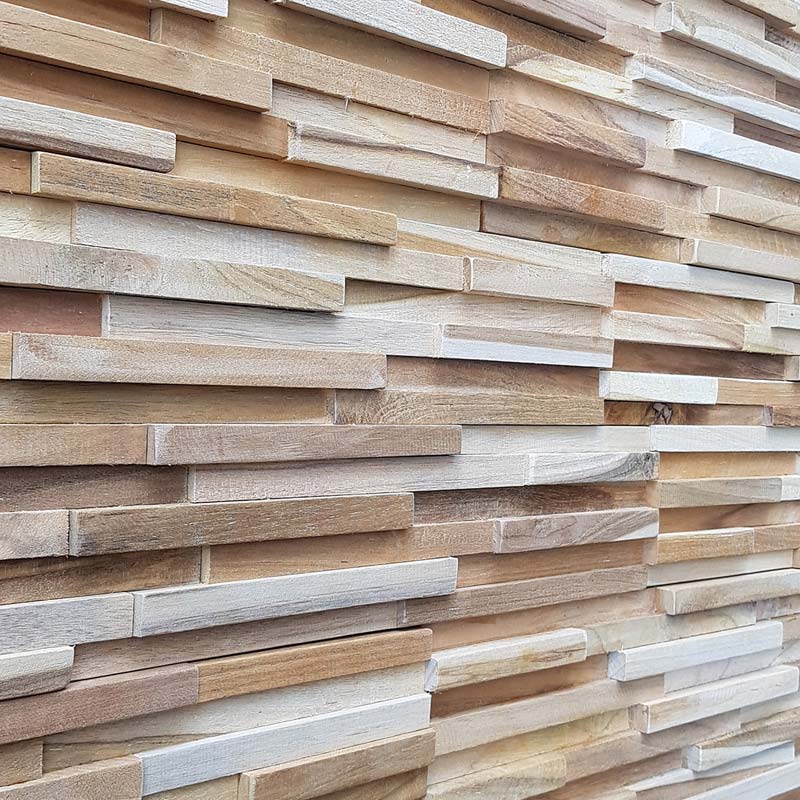 Houtstrips 3D Teakhout NuNu 50x18cm - Afbeelding 3