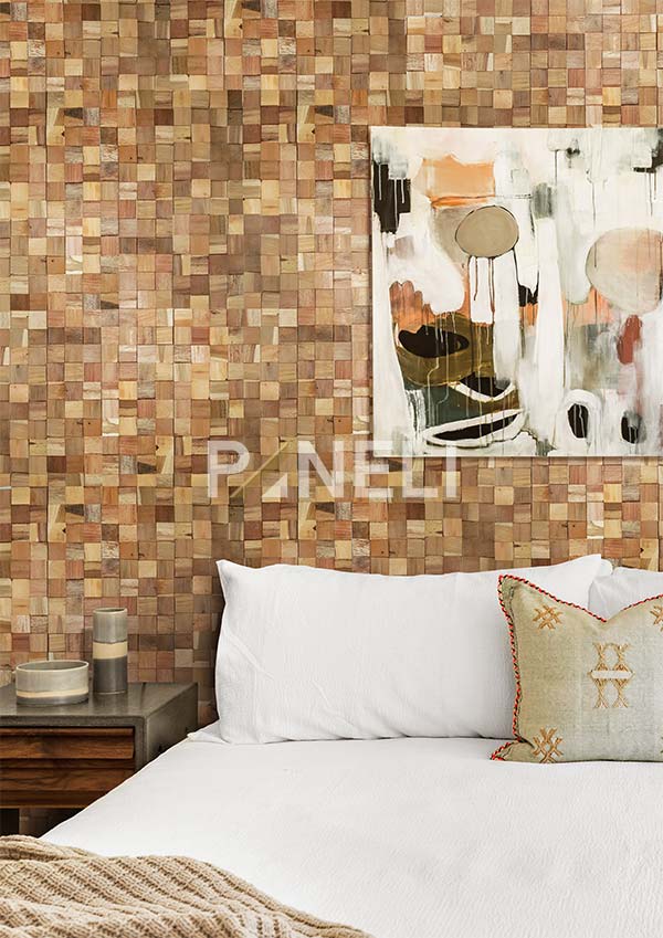 Houtstrips 3D Teakhout Madelo 50x18cm - Afbeelding 3