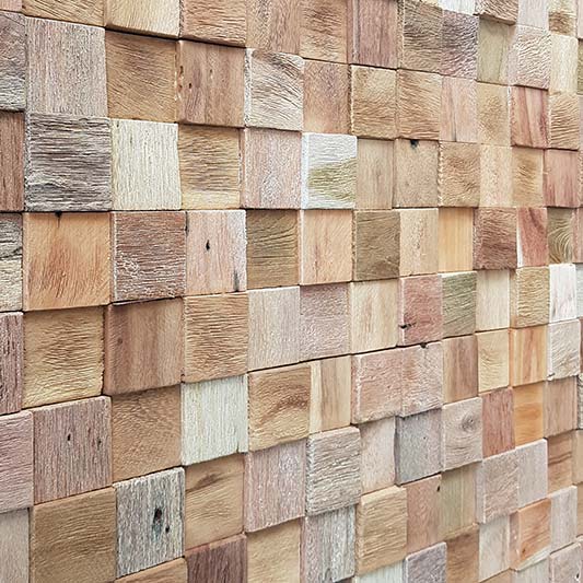 Houtstrips 3D Teakhout Madelo 50x18cm - Afbeelding 2