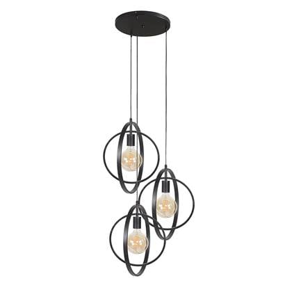 Hoyz - Hanglamp met 3 Lampen - Turn Around - Zwart - Industrieel