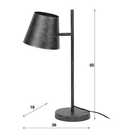 Hoyz - Tafellamp Industrieel - 1 Lamp - Verstelbare Metalen Kap