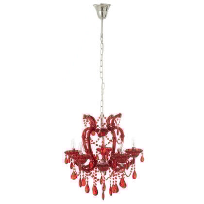 J-Line hanglamp Kand Antiek - glas - rood