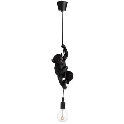 J-Line lamp Aap Hangend - polyresin - zwart