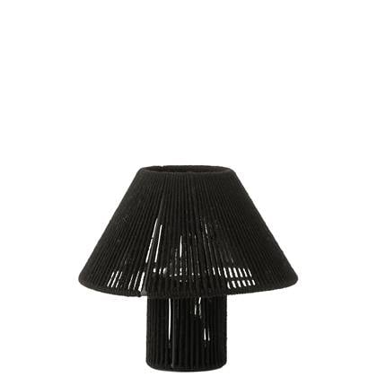 J-Line lamp - metaal|katoen - zwart - LED lichtjes