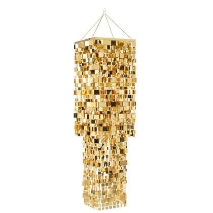 J-Line lampenkap Kandelaar Vierkant - kunststof -goud - larg