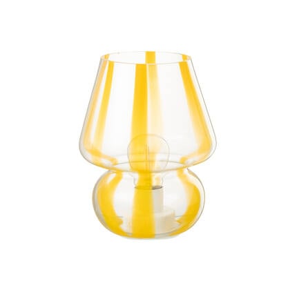 J-Line tafellamp Strepen - glas - transparant|geel - large