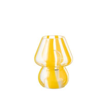 J-Line tafellamp Strepen - glas - transparant|geel - small