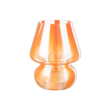 J-Line tafellamp Strepen - glas - transparant|oranje - large