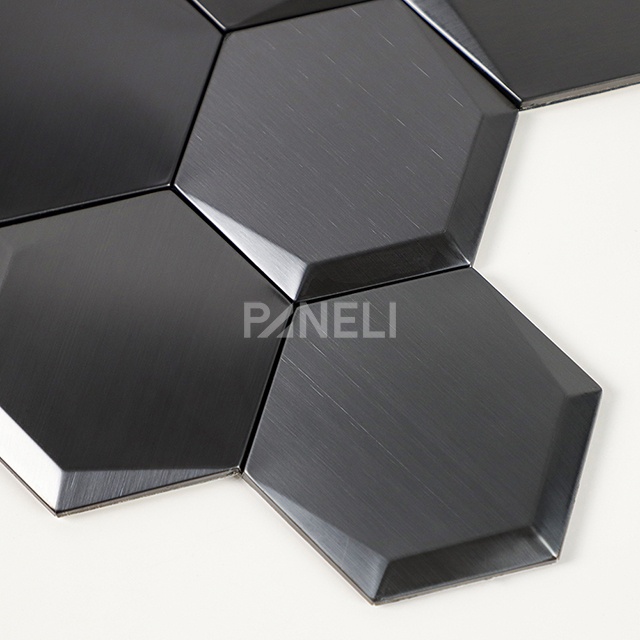 Zelfklevende 3D Tegel Cubi Metal - 26 cm x 30 cm x 0.60 cm | 0.5 kg | Paneli zelfklevende steenstrips - Afbeelding 2