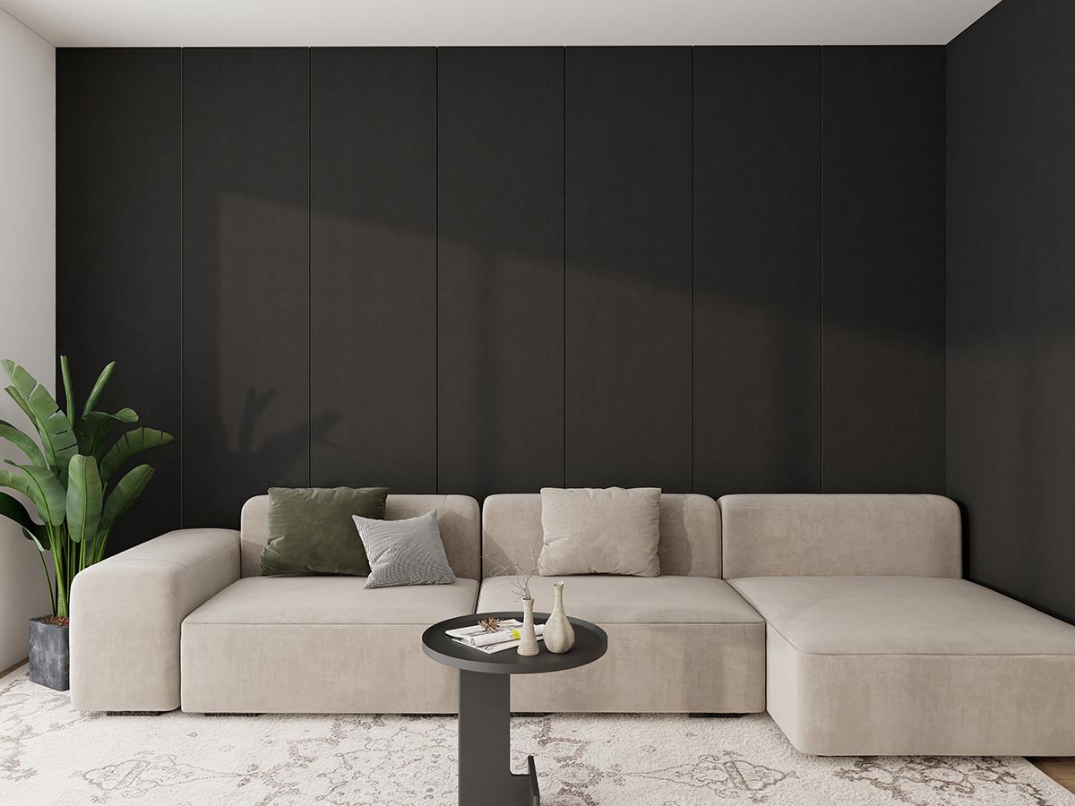 Decor Paneel Zwart 260x60x2,1cm - 270 cm x 60 cm x 2.1 cm | 10 kg | Paneli akoestische wandpanelen - AKU Wandpanelen - Afbeelding 2