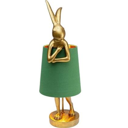 Kare Design Animal Rabbit Tafellamp 68 Cm - Goudkleurig - Groen