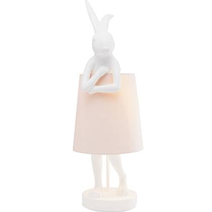 Kare Design Animal Rabbit Tafellamp - Wit|Lichtroze Lampenkap