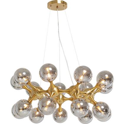 Kare Design Atomic Balls Hanglamp - Messing|Rookglas