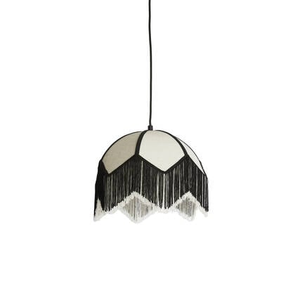 Light & Living Light&living Hanglamp Ø35x28 cm SULINA linnen wit+zwart